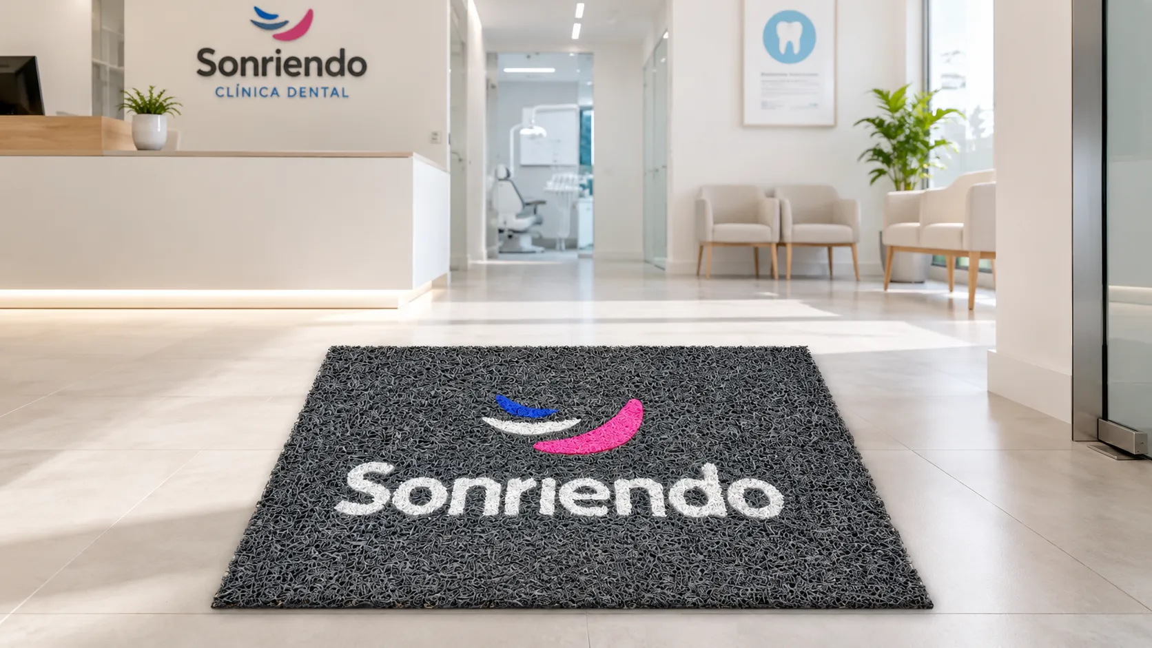 Felpudo con logo personalizado para Clínica Dental