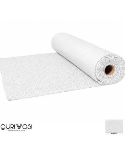 Rollo de felpudo atrapamugre blanco de 12 mm, medida 1.20 × 12 m