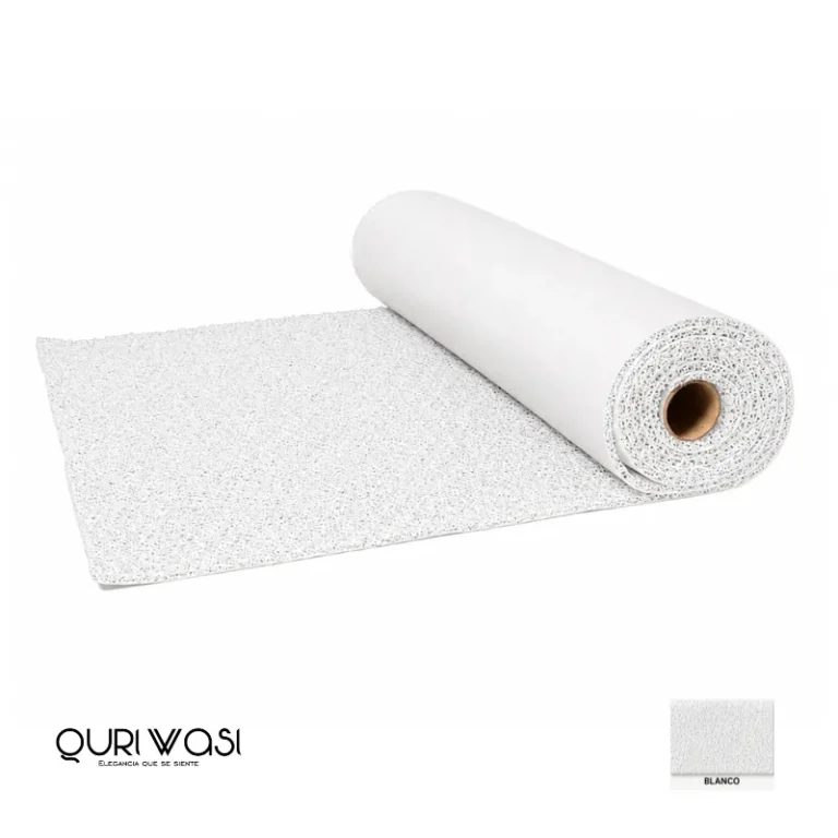 Rollo de felpudo atrapamugre blanco de 12 mm, medida 1.20 × 12 m