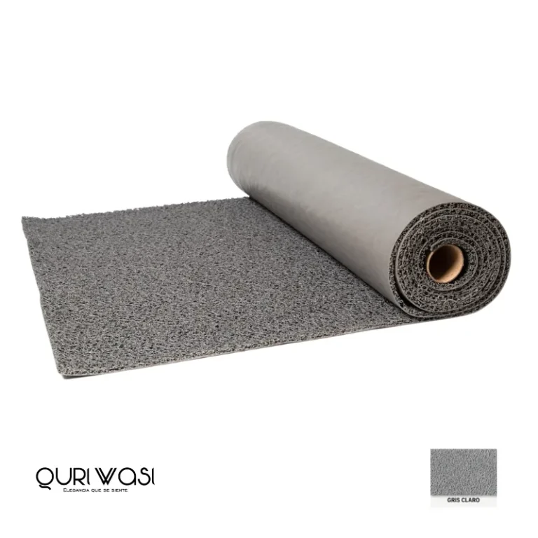 Rollo de felpudo atrapamugre gris claro de 12 mm, medida 1.20 × 12 m