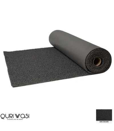 Rollo de felpudo atrapamugre gris oscuro de 12 mm, medida 1.20 × 12 m