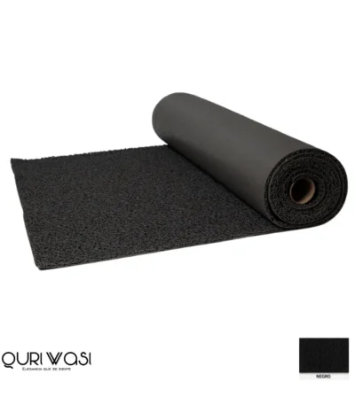 Rollo de felpudo atrapamugre negro de 12 mm, medida 1.20 × 12 m