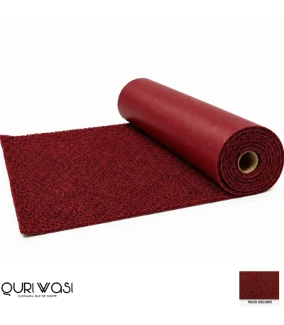 Rollo de felpudo atrapamugre rojo oscuro de 12 mm, medida 1.20 × 12 m