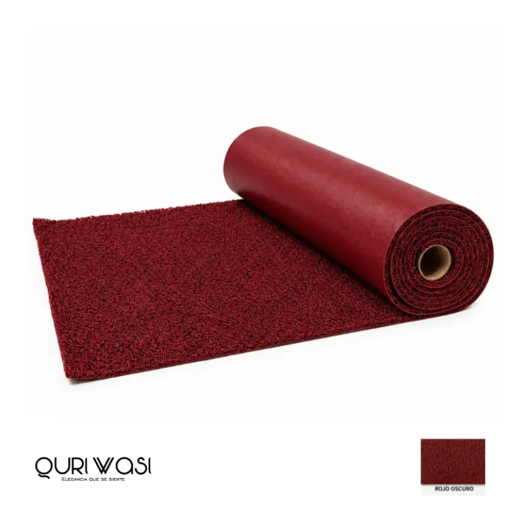 Rollo de felpudo atrapamugre rojo oscuro de 12 mm, medida 1.20 × 12 m