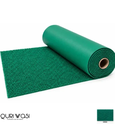 Rollo de felpudo atrapamugre verde de 12 mm, medida 1.20 × 12 m