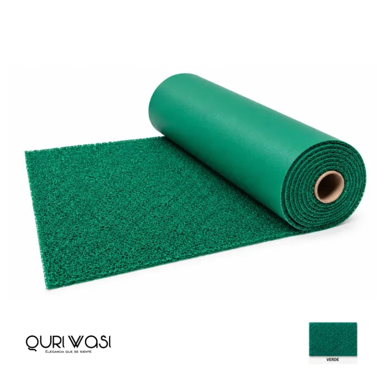 Rollo de felpudo atrapamugre verde de 12 mm, medida 1.20 × 12 m